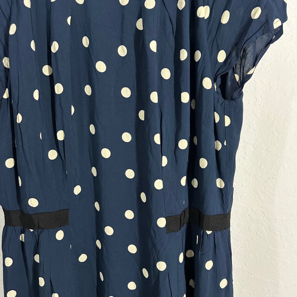 Boden Easy Day Polka Dot Above Knee‎ Dress Blue 14 Business Casual French Girl - Picture 3 of 10